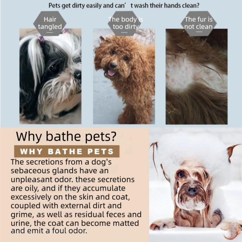 Grey Pet Bath Massage Brush Soft TPR Grooming Brush for Dogs and Cats Adjustable Hand Strap Deshedding Scrubber - view 5