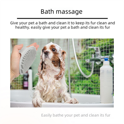 Pink Pet Bath Massage Brush Soft TPR Grooming Brush for Dogs and Cats Adjustable Hand Strap Deshedding Scrubber - view 10