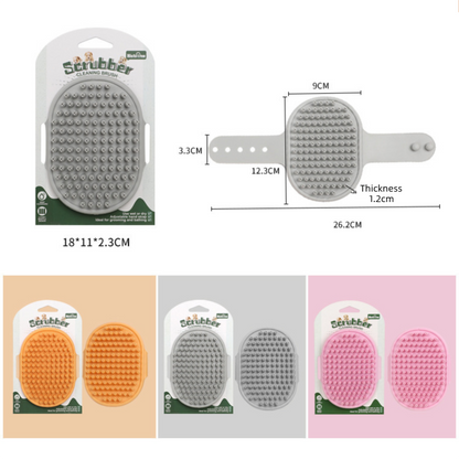 Blue Pet Bath Massage Brush Soft TPR Grooming Brush for Dogs and Cats Adjustable Hand Strap Deshedding Scrubber - view 4