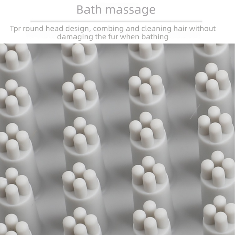 Blue Pet Bath Massage Brush Soft TPR Grooming Brush for Dogs and Cats Adjustable Hand Strap Deshedding Scrubber - view 8