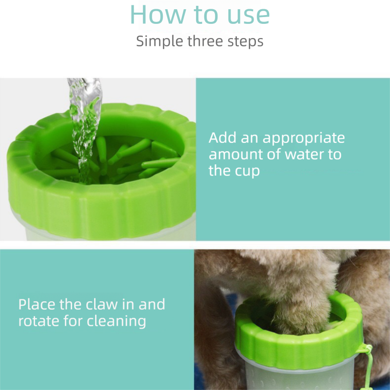 Blue small size Pet Paw Cleaner Cup Portable Dog Paw Washer with Soft Silicone Bristles TPR Silicone Cleaning Cup for Muddy Paws Dogs and Cats - view 8