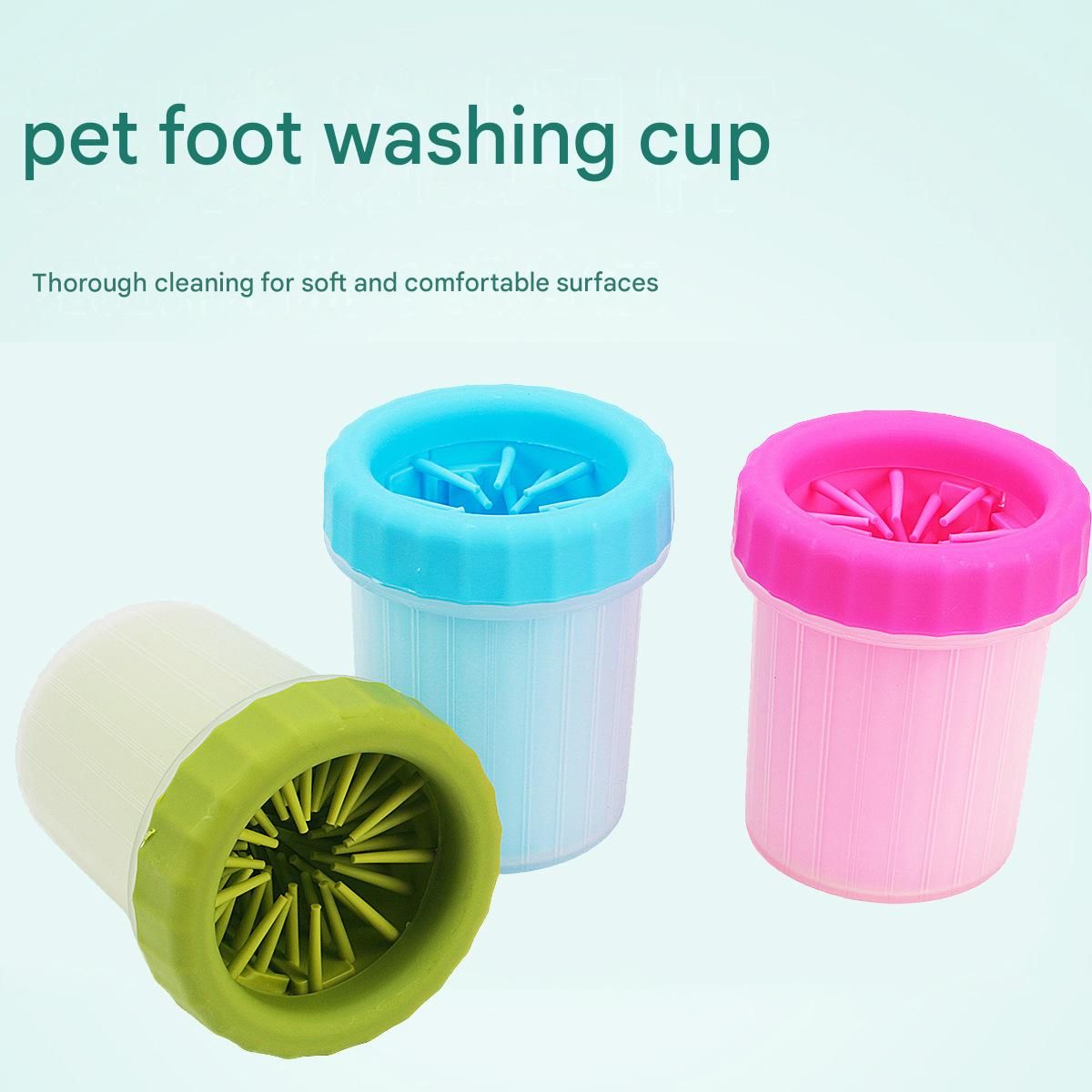 Green big size Pet Paw Cleaner Cup Portable Dog Paw Washer with Soft Silicone Bristles TPR Silicone Cleaning Cup for Muddy Paws Dogs and Cats - view 2