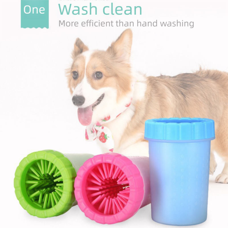 Green big size Pet Paw Cleaner Cup Portable Dog Paw Washer with Soft Silicone Bristles TPR Silicone Cleaning Cup for Muddy Paws Dogs and Cats - view 3
