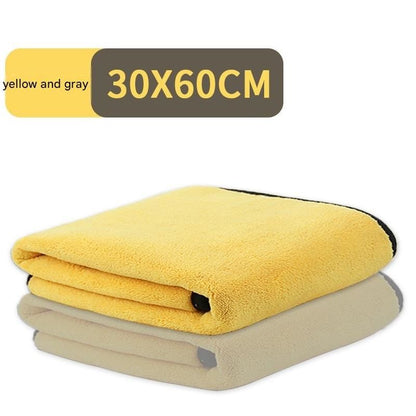 4-Piece Pet Cleaning Kit -Pet Grooming and Paw Cleaning Set with big Blue Dog Paw Cleaner Cup Grey Pet Bathing and Massage Comb andOne 30x30 cm yellow-grey foot towel and one 30x60 cm small bath Drying Towels for Dogs and Cats - view 4