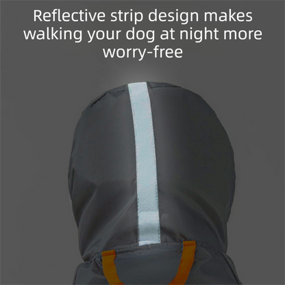 Grey and Green XS size Dog Raincoat with Leash Access and Transparent Hood - Waterproof Full Body Pet Rain Suit for Small and Medium Dogs, Reflective Trim, Removable Tail Cover, Outdoor Walking Apparel - view 4