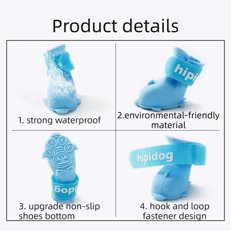 3 Piece Dog Rain Gear Set -S size Pet Rainy Day Kit with Grey Waterproof Dog Raincoat, yellow Waterproof Rain Boots Set of 4 and grey Super Absorbent Quick Dry Pet Towel for Small and Medium Dogs - view 9