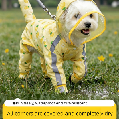 3-piece Dog Rainy Day Care Set with Yellow S size Waterproof Raincoat, 30x30cm Paw Towel and 70x140cm Pet Bath Towel, Quick-Dry Pet Rain Protection Kit for Small and Medium Dogs - view 3