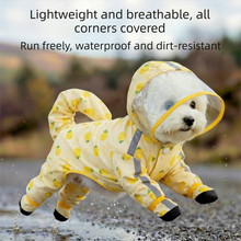 3-piece Dog Rainy Day Care Set with Yellow M size Waterproof Raincoat, 30x30cm Paw Towel and 70x140cm Pet Bath Towel, Quick-Dry Pet Rain Protection Kit for Small and Medium Dogs - view 2