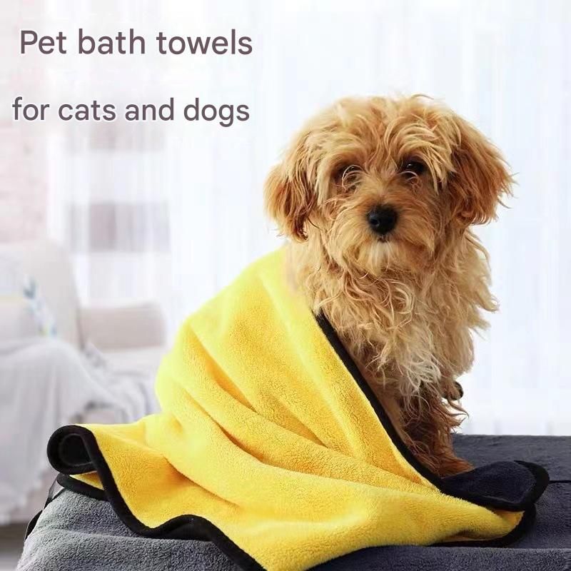 3-piece Dog Rainy Day Care Set with Yellow XL size Waterproof Raincoat, 30x30cm Paw Towel and 70x140cm Pet Bath Towel, Quick-Dry Pet Rain Protection Kit for Small and Medium Dogs - view 7