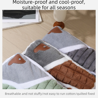 Grey M size Luxury Plush Pet Sleeping Mat, Thickened Warm Pet Bed Cushion for Dogs and Cats, Soft Fabric Pet Sofa Pad with Non-Slip Waterproof Base - view 6