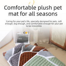 Grey L size Luxury Plush Pet Sleeping Mat, Thickened Warm Pet Bed Cushion for Dogs and Cats, Soft Fabric Pet Sofa Pad with Non-Slip Waterproof Base - view 2