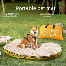 Blue S size Portable Foldable Pet Bed Mat – Waterproof Travel Dog Bed and Cat Cushion with Carry Handles, Removable Washable Cover, Plush Comfort Padding for Indoor and Outdoor Use - view 2