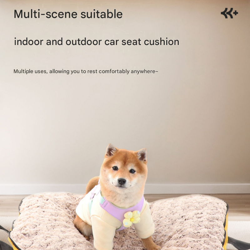 Blue S size Portable Foldable Pet Bed Mat – Waterproof Travel Dog Bed and Cat Cushion with Carry Handles, Removable Washable Cover, Plush Comfort Padding for Indoor and Outdoor Use - view 8