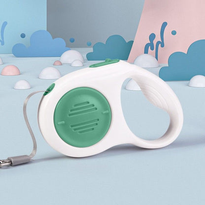 Green 5M Automatic Retractable Dog Leash –Extendable Pet Lead with One-Button Brake Lock, Tangle-Free 360° Nylon Strap, Durable ABS Housing for Dogs and Puppies