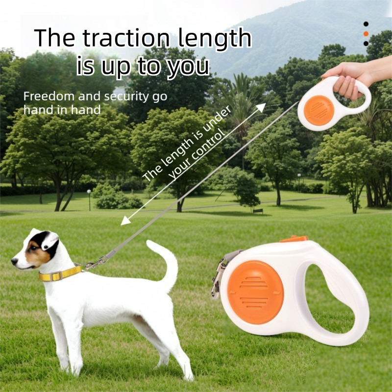 Grey 3M Automatic Retractable Dog Leash –Extendable Pet Lead with One-Button Brake Lock, Tangle-Free 360° Nylon Strap, Durable ABS Housing for Dogs and Puppies - view 4