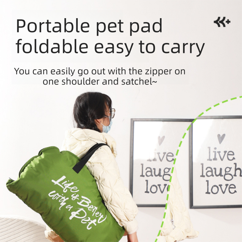 3-Piece Grey Winter Pet Outdoor Travel Set – grey m size Reflective Dog Puffer Jacket, grey 3m Retractable Leash & grey Portable Foldable Dog Bed - view 2