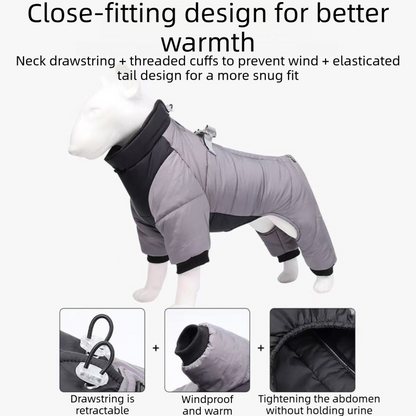 3-Piece Grey Winter Pet Outdoor Travel Set – grey m size Reflective Dog Puffer Jacket, grey 3m Retractable Leash & grey Portable Foldable Dog Bed - view 8