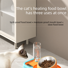 Grey and White Cat & Dog Feeding Station with Water Dispenser – Elevated Stainless Steel Pet Bowl Set with Slow Feeder, Anti-Spill Design and Automatic Water Supply - view 2