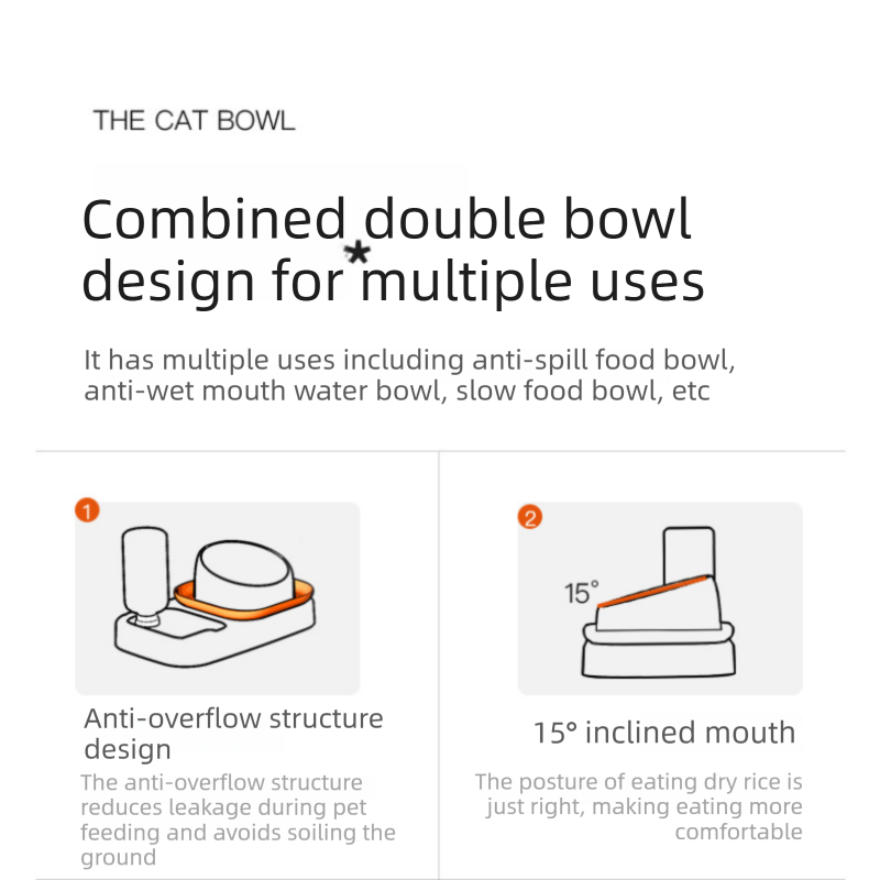 Grey and White Cat & Dog Feeding Station with Water Dispenser – Elevated Stainless Steel Pet Bowl Set with Slow Feeder, Anti-Spill Design and Automatic Water Supply - view 3