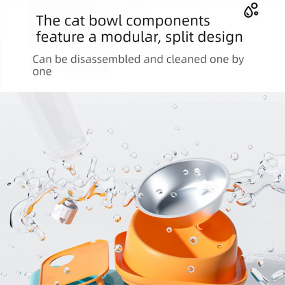 Grey and White Cat & Dog Feeding Station with Water Dispenser – Elevated Stainless Steel Pet Bowl Set with Slow Feeder, Anti-Spill Design and Automatic Water Supply - view 10