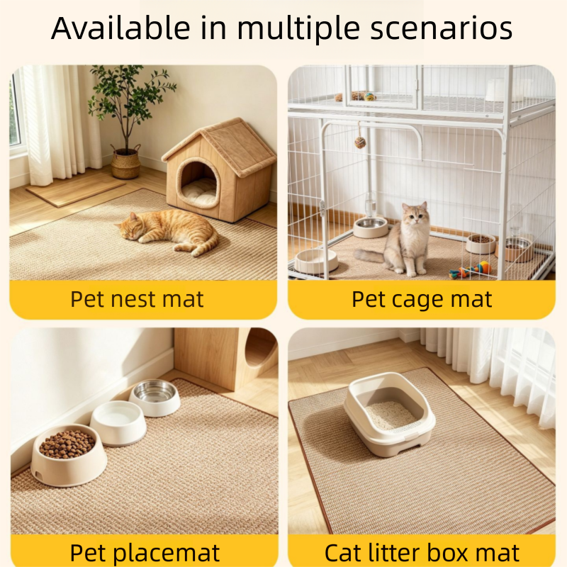Brown S size 40x60cm Soft Cat Scratching Mat & Lounge Bed – Durable Furniture Protector Rug, Washable Scratch Pad for Cats and Small Pets - view 4