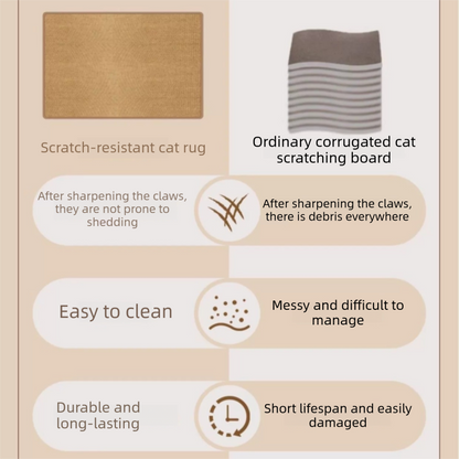Grey S size 40x60cm Soft Cat Scratching Mat & Lounge Bed – Durable Furniture Protector Rug, Washable Scratch Pad for Cats and Small Pets - view 3