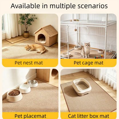 2 pcs Grey and White Cat Feeding Station with Water Dispenser & Slow Feeder Bowl Plus Cat Scratching Mat Set Gery 40x60cm Pet Dining and Furniture Protection Bundle - view 10