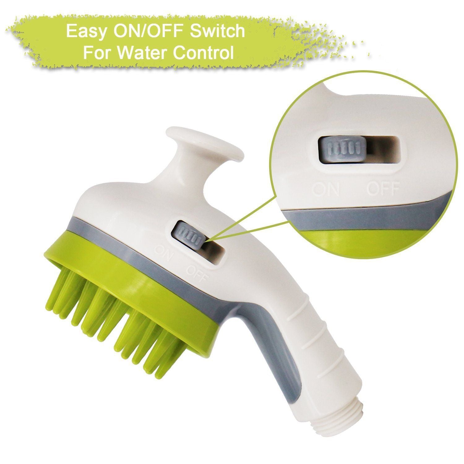 Orange Pet Bathing Shower Sprayer Brush with Water Control Switch Control Dog Grooming Massage Shampoo Rinse Tool - view 3