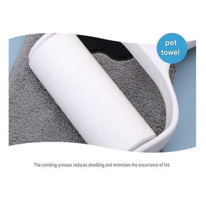 2-piece Pink Quick-drying pet grooming glove towel; made of soft, highly absorbent coral fleece; suitable for drying dogs and cats after bathing. - view 6