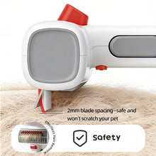 White and Grey 2-in-1 Pet Dematting & Deshedding Grooming Comb, Self-Cleaning Dog and Cat Brush with One-Click Hair Removal, Stainless Steel Undercoat Rake for Dogs, Cats & Small Pets - view 2