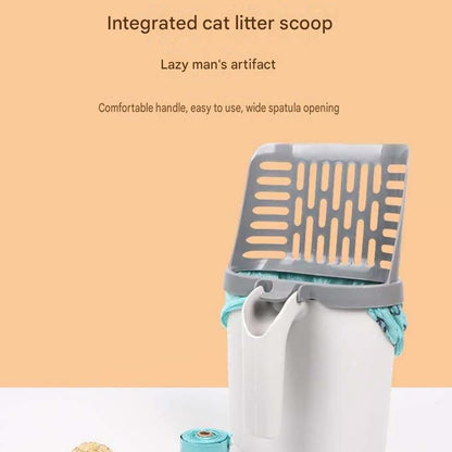All-in-one Cat Litter Scoop Includes 2 rolls of trash bags- Detachable High-Capacity Waste Storage Bin with Garbage Bags, PP Material Cat Cleaning Tool for Efficient Litter Box Maintenance - view 4