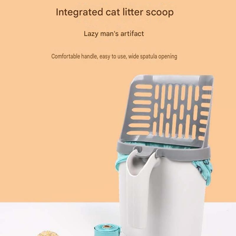 All-in-one Cat Litter Scoop Includes 4 rolls of trash bags - Detachable High-Capacity Waste Storage Bin with Garbage Bags, PP Material Cat Cleaning Tool for Efficient Litter Box Maintenance - view 4