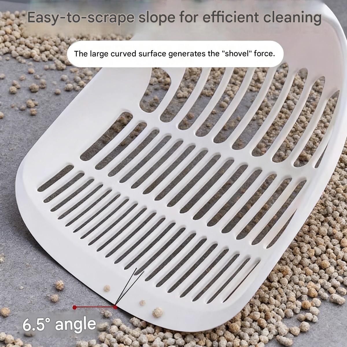 Pink Large-surface cat litter scoop—made of PP material, featuring a fine-mesh design and an ergonomic handle; 28 cm in length. Suitable for tofu litter and clumping litter; an easy-to-clean tool for clearing away pet waste - view 5