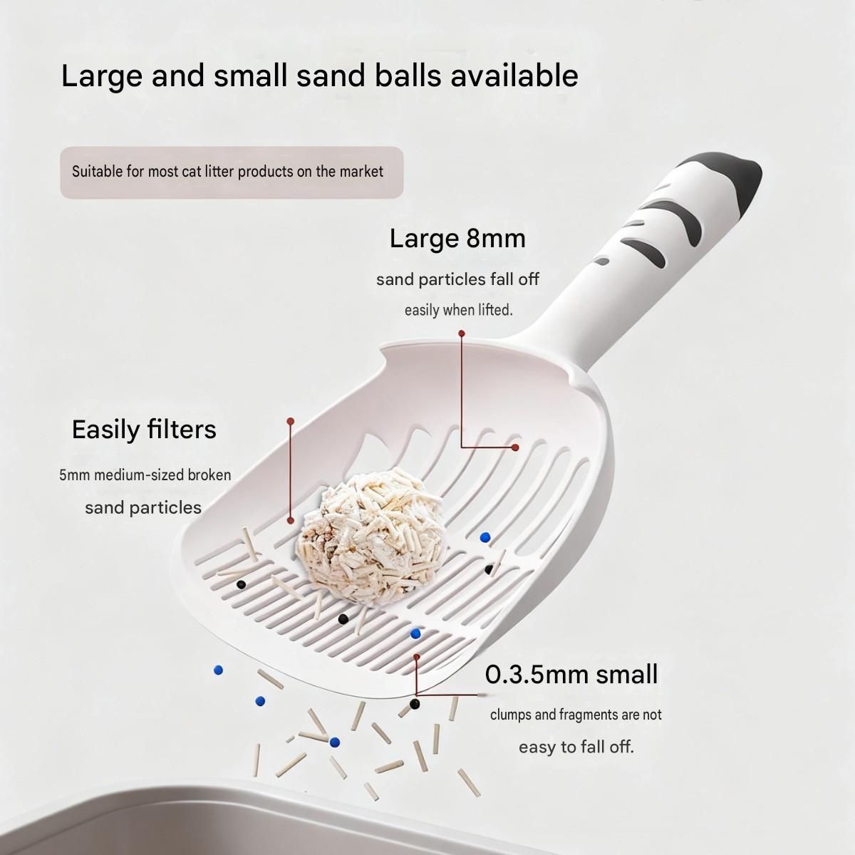 Yellow Large-surface cat litter scoop—made of PP material, featuring a fine-mesh design and an ergonomic handle; 28 cm in length. Suitable for tofu litter and clumping litter; an easy-to-clean tool for clearing away pet waste - view 4