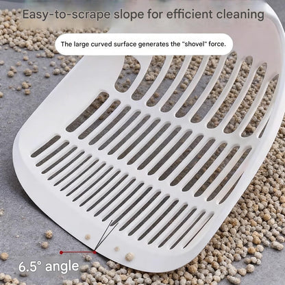 Yellow Large-surface cat litter scoop—made of PP material, featuring a fine-mesh design and an ergonomic handle; 28 cm in length. Suitable for tofu litter and clumping litter; an easy-to-clean tool for clearing away pet waste - view 5