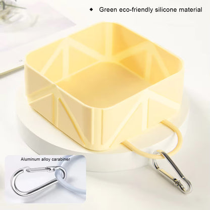 2-Pack Green Portable Silicone Pet Travel Bowl - Foldable Outdoor Water & Food Dish for Dogs & Cats - Eco-Friendly, Lightweight & Durable with Aluminum Carabiner for Walking, Hiking & Camping - view 5