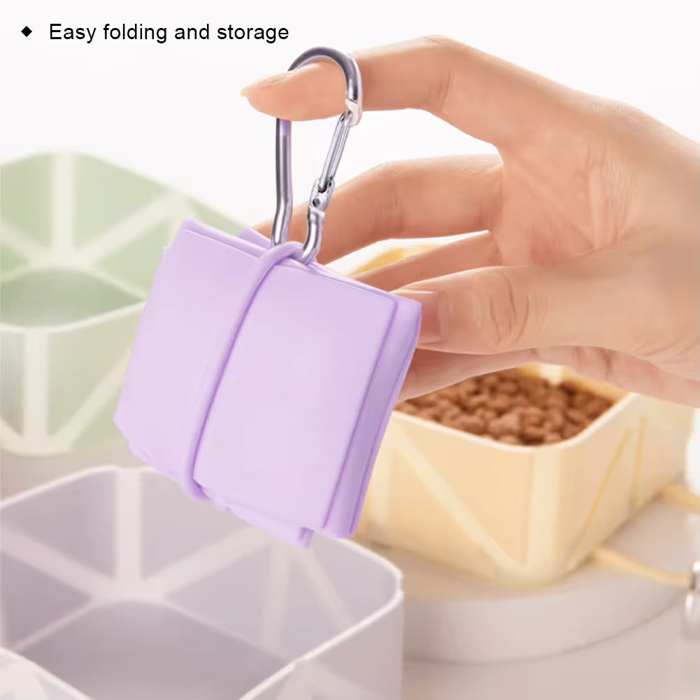2-Pack Pink Portable Silicone Pet Travel Bowl - Foldable Outdoor Water & Food Dish for Dogs & Cats - Eco-Friendly, Lightweight & Durable with Aluminum Carabiner for Walking, Hiking & Camping - view 3