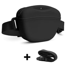 Black Silicone Dog Training Treat Pouch with Adjustable Waist Belt Hands-Free Pet Reward Bag for Outdoor Walks