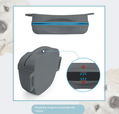 Cyan Silicone Dog Training Treat Pouch with Adjustable Waist Belt Hands-Free Pet Reward Bag for Outdoor Walks - view 3