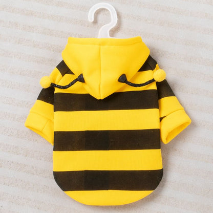 Size L Bee Fleece Hoodie Jumper for Small Dogs & Cats with 5 Hair Clips - Winter Warm Pet Apparel Australia - view 8