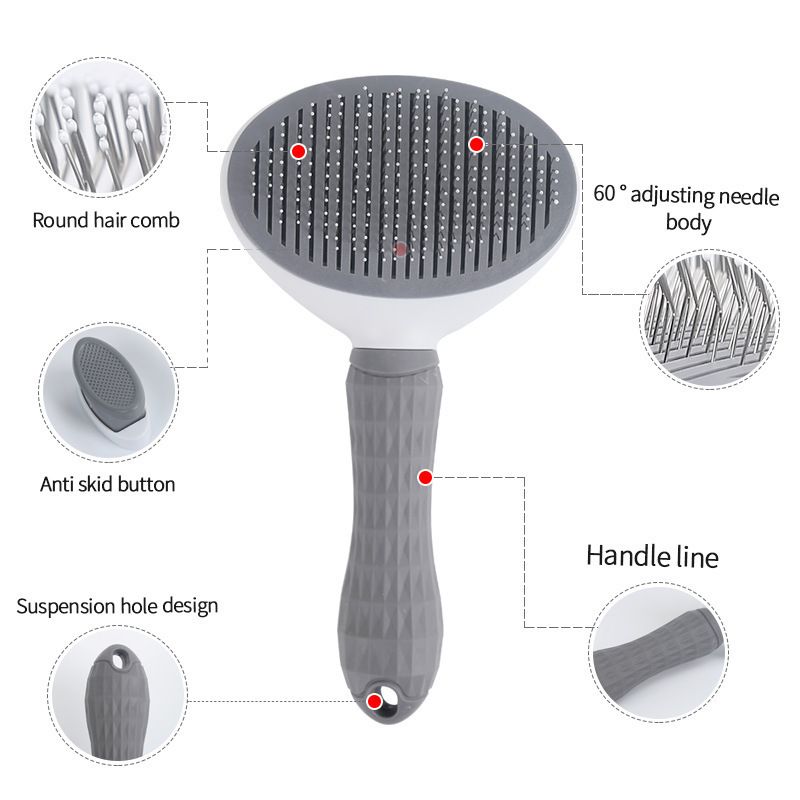 Transparent cat Complete Cat Care Set - One-Touch Deshedding Brush, Stainless Steel Nail Clipper & Fur Collection Locket - view 4