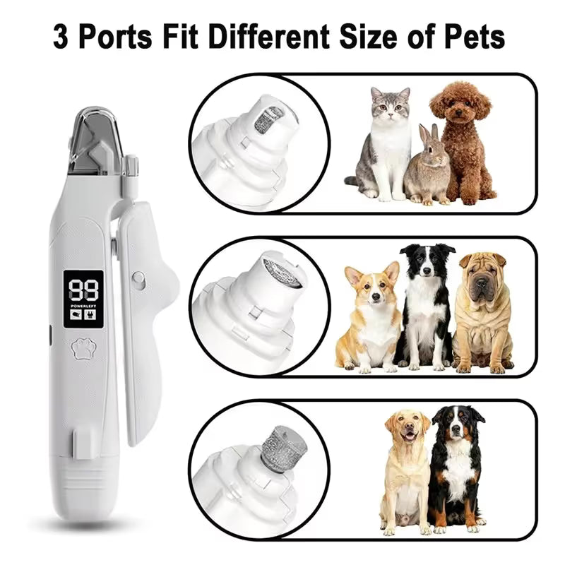 2 in 1 Pet Nail Clippers with Grinder LED Light Rechargeable Electric Dog Cat Nail Trimmer with LCD Display - view 2