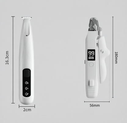 2 in 1 Pet Nail Clipper and Paw Trimmer Set USB Rechargeable Dog Cat Grooming Kit with LED Display Low Noise Nail Grinder and Foot Hair Clipper - view 6