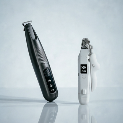 Black Paw Hair Trimmer and White Pet Nail Clipper Set USB Rechargeable Dog Cat Grooming Kit LED Display Low Noise Paw Shaver Nail Grinder 2 in 1 Pet Beauty Tool - view 4