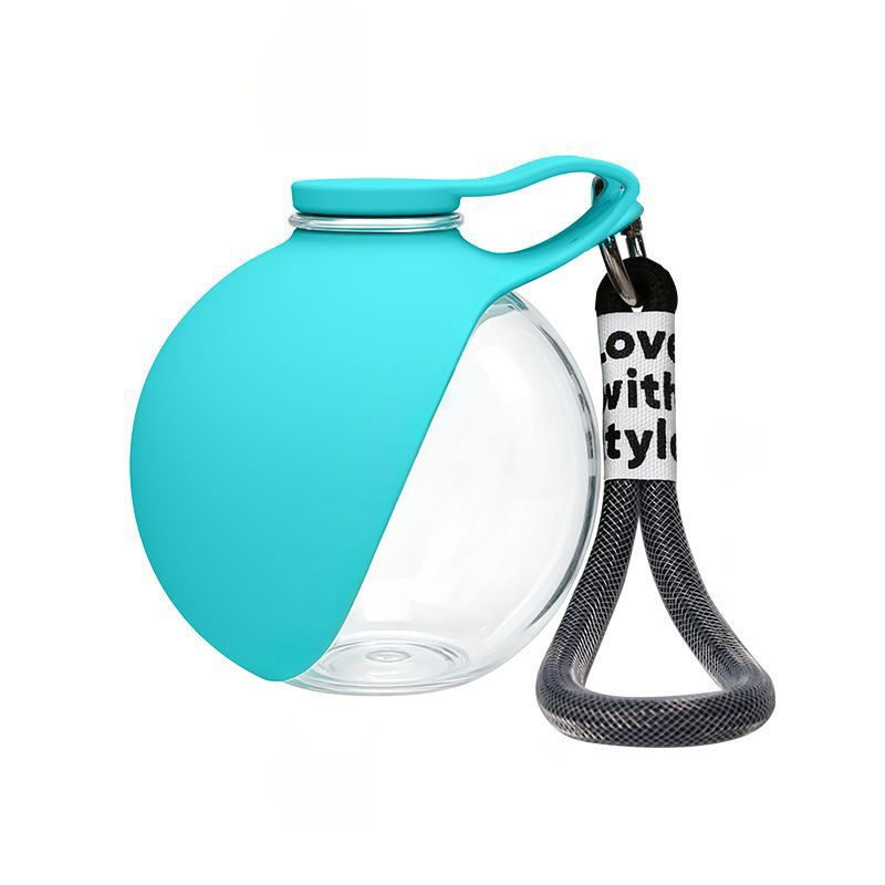 Blue Portable Pet Water Bottle with Foldable Drinking Bowl, 285ml Travel Dog Water Dispenser for Walking Hiking and Outdoor Adventures - view 5