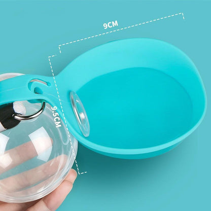 Blue Portable Pet Water Bottle with Foldable Drinking Bowl, 285ml Travel Dog Water Dispenser for Walking Hiking and Outdoor Adventures - view 7
