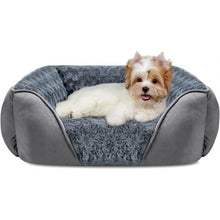 Grey Small & Medium Pet Bed - Washable Rectangle Dog Bed with Bolstered Walls and Anti-Slip Bottom, S (60×45×14cm) - view 2