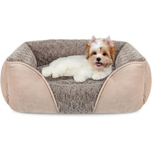 Camel Small & Medium Pet Bed - Washable Rectangle Dog Bed with Bolstered Walls and Anti-Slip Bottom, S (60×45×14cm) - view 2