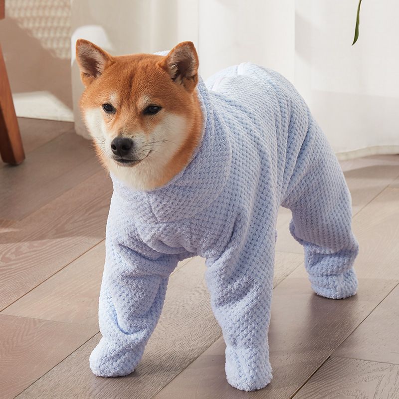 Pet Wearable Bathrobe Towel (Size S) - Quick-drying, absorbent full-body cover with hood and zipper, suitable for dog and cat grooming - view 3