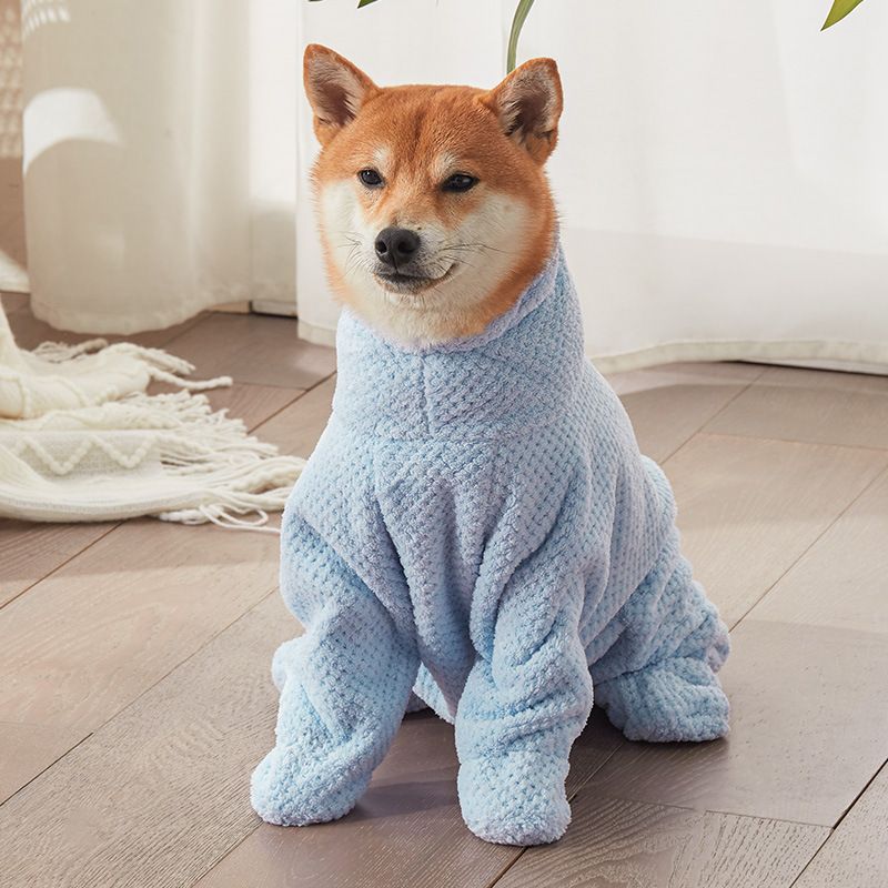 Pet Wearable Bathrobe Towel (Size XXXL) - Quick-drying, absorbent full-body cover with hood and zipper, suitable for dog and cat grooming - view 2